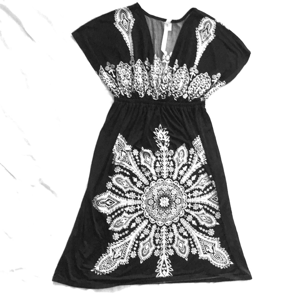 Black V-neck Dress